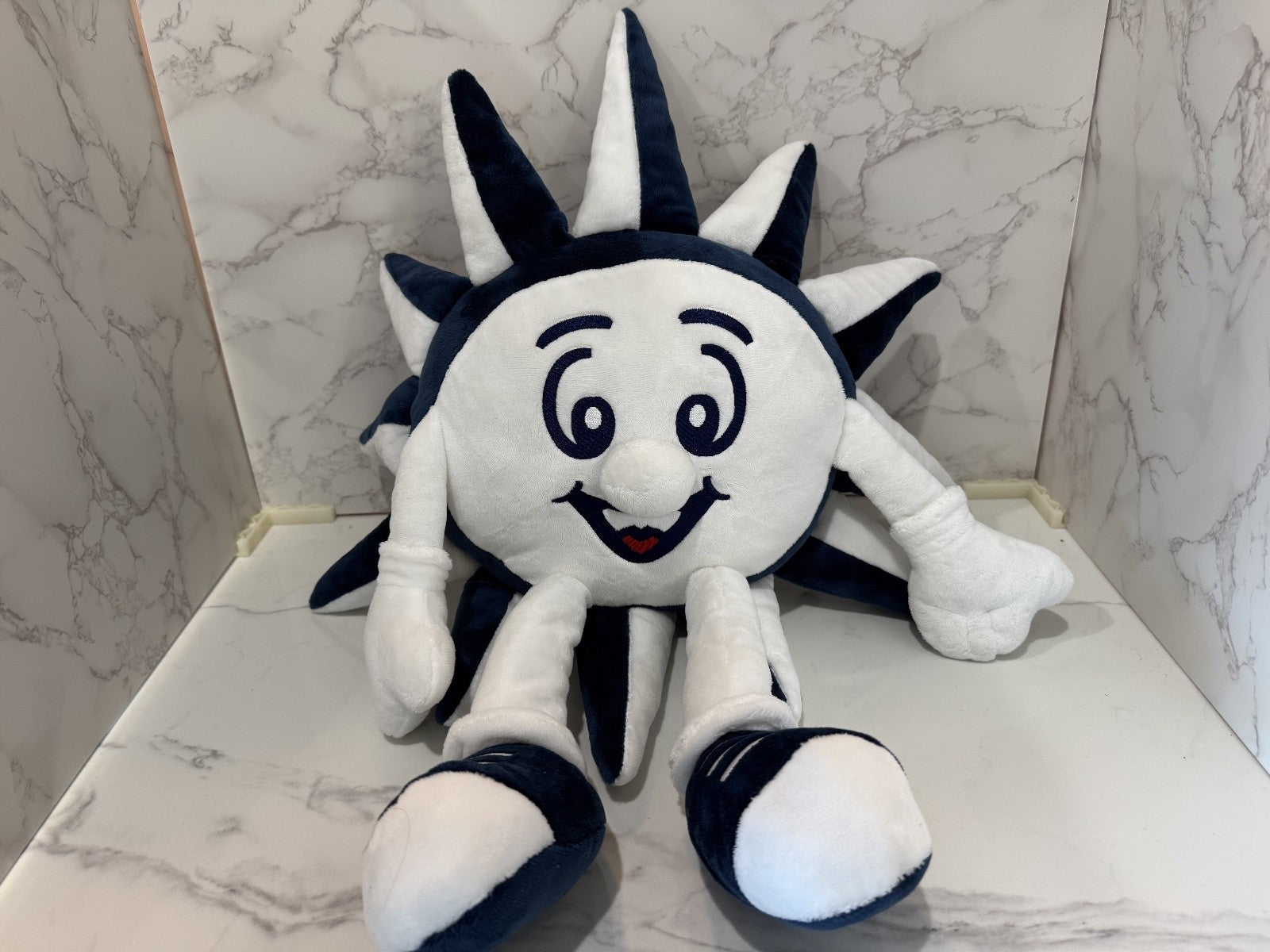 MSC Cruise Ship Smiling Sun Mascot Plush – Large 23, Blue and White, Pre-owned