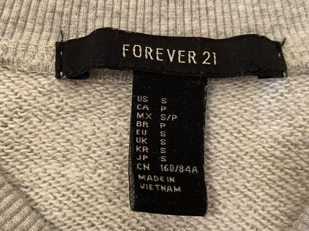 Women’s Forever 21 Pullover Sweatshirt Size S, Gray/Black, Pre-owned, Excellent