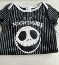 Disney Store Jack Skellington Nightmare Before Christmas Baby Bodysuit 18-24 mo.