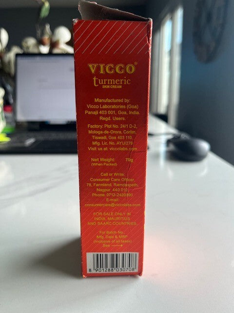 Vicco Turmeric Vanishing Skin Cream with Sandalwood Oil 60gm 04/25, US SHIPPING