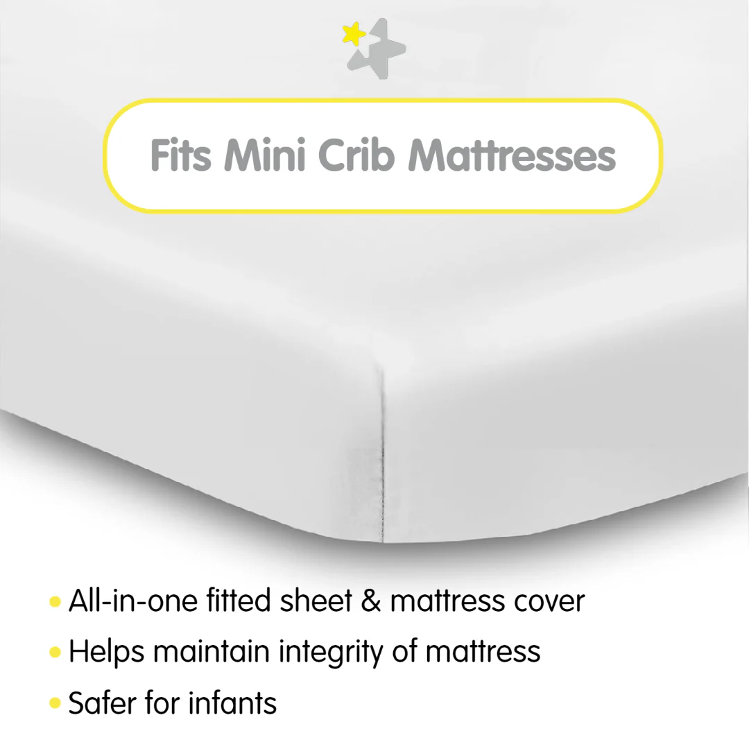 Breathable Baby All-in-One Fitted Sheet &Waterproof Mattress Cover 2 Pack Sealed