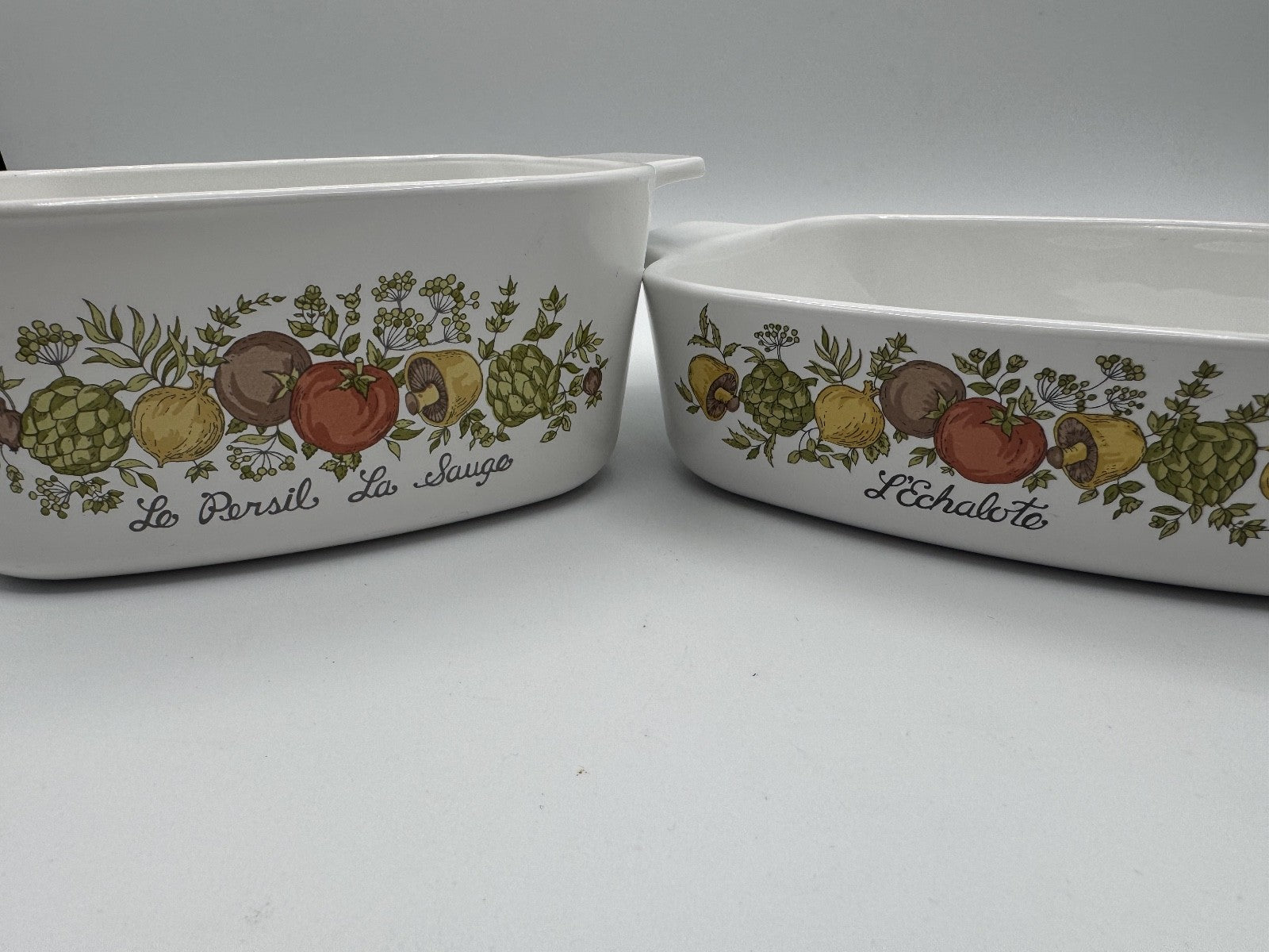 2pc Vintage Corning Ware Marjolaine Oven, Microwave Safe Cooking Set, Pre-owned