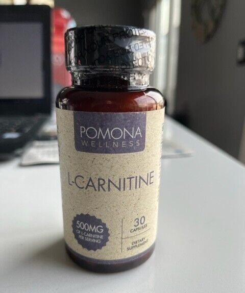 Ponoma Wellness L-Carnitine 500mg, 30 Capsules 09/24 SEALED