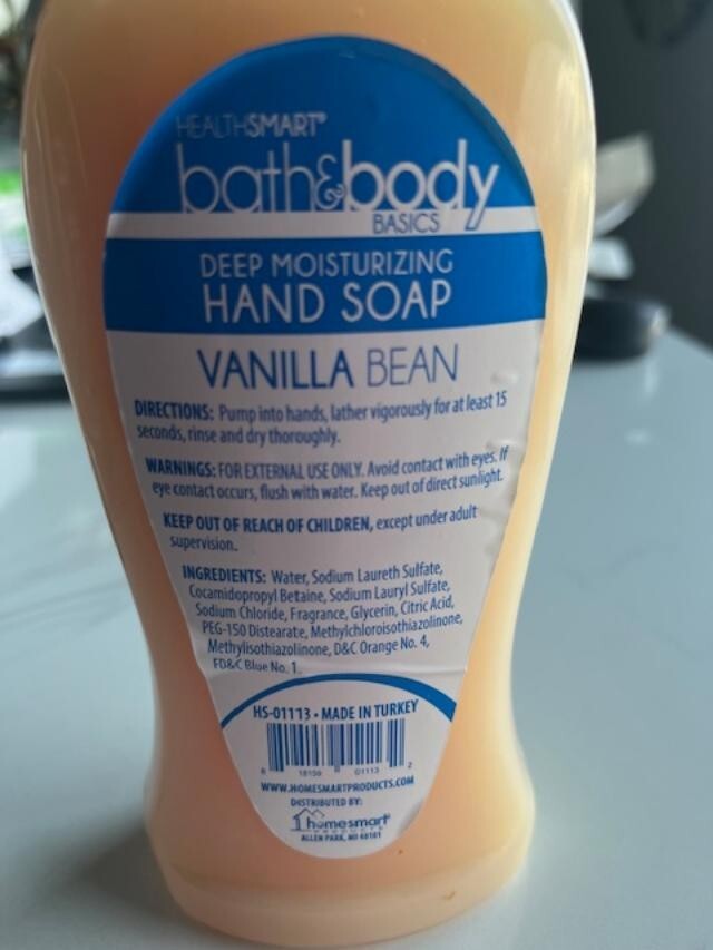 Healthsmart Bath & Body Basics Deep Moisturizing Hand Soap Vanilla Bean, 13.5 fl