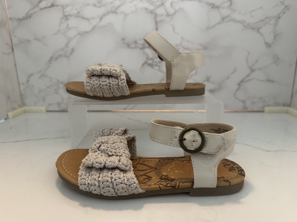 Blowfish Malibu Youth Girls Sassie-K Sandal Knitted Bow White 13 M, Pre-owned