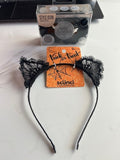Scunci Halloween Lace Cat Ear Headband & 2 invisi bobble Scrunchie Black NWT