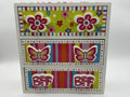 Bead Bazaar Girls 3-Drawer Wooden Jewelry/Storage Box Hearts Butterflies Flowers
