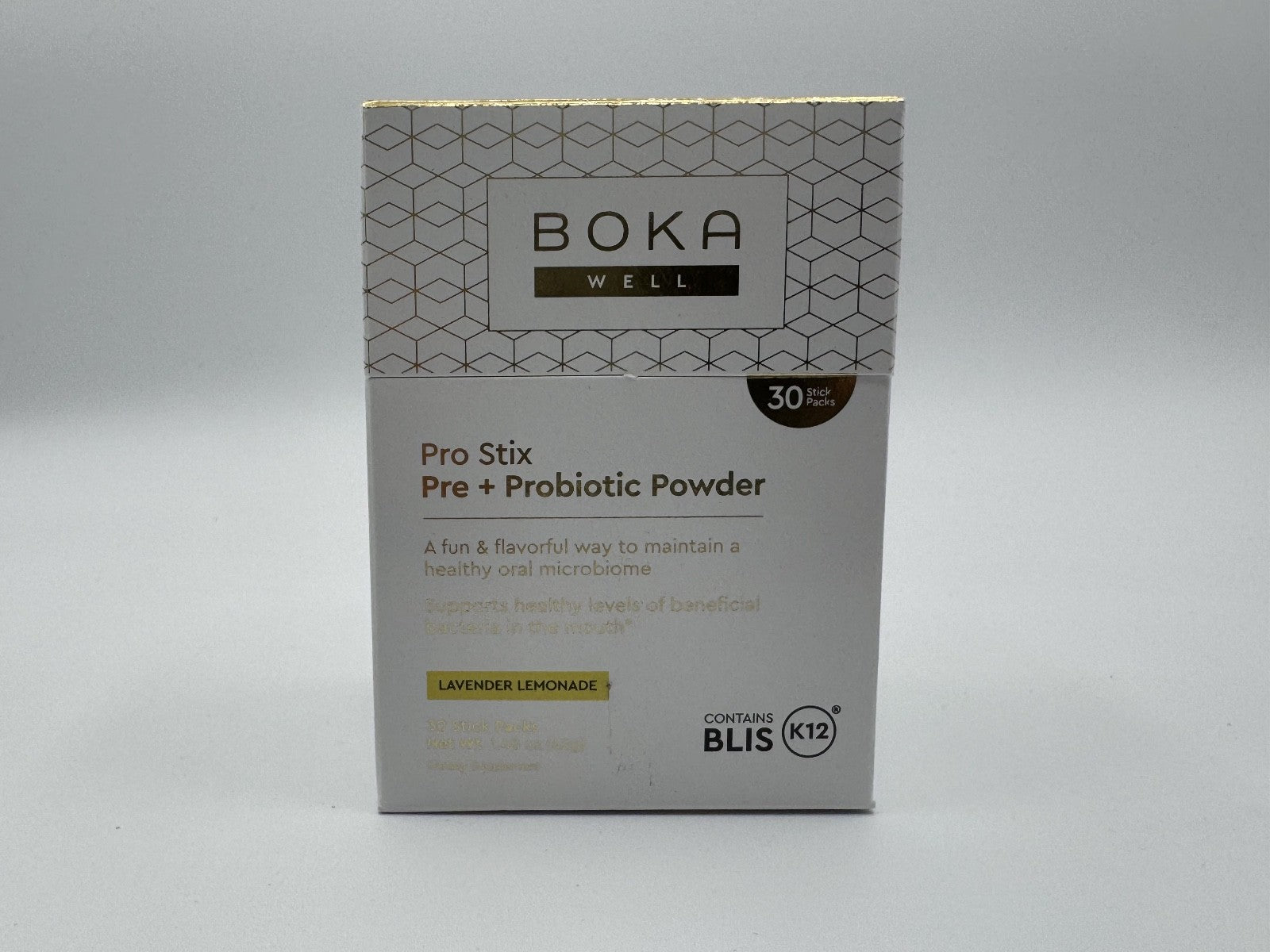 Boka Well Pro Stix Pre+Probiotic Powder Lavender Lemonade, 30 Count, Exp. 03/26