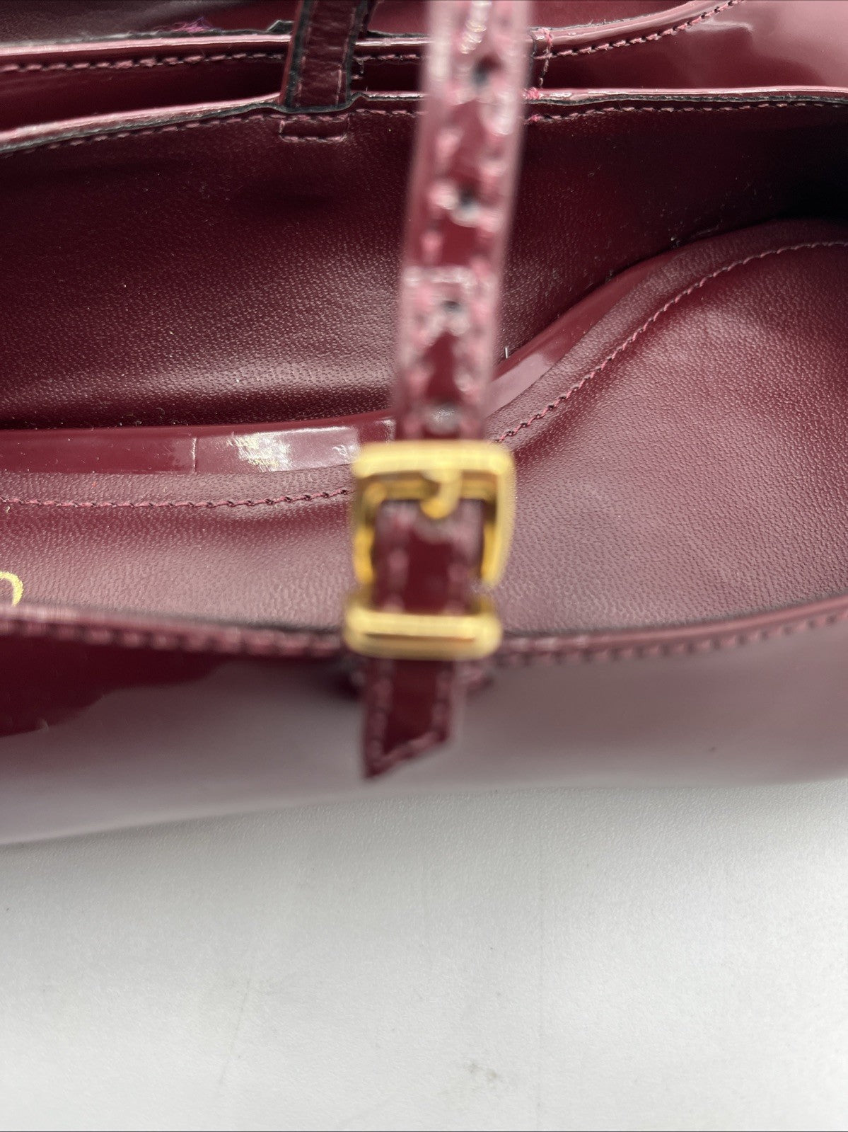 Arezzo Womens Tori Ballet RUBY Patent Leather Ballet Flats Sz. 7.5 w/Buckle, NIB