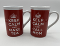 2pc.-Keep Calm and Make Tea & Call Mom by Bay Island 5" , 12 oz Tea Cup, NEW