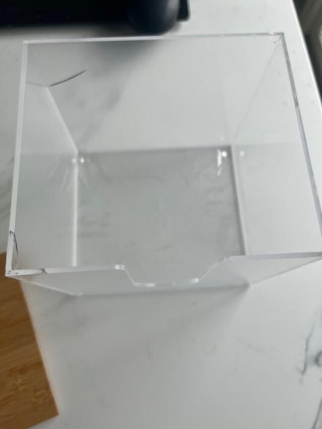 Disposable Face Towel Storage Box with Bamboo Lid XL Acrylic Container- READ