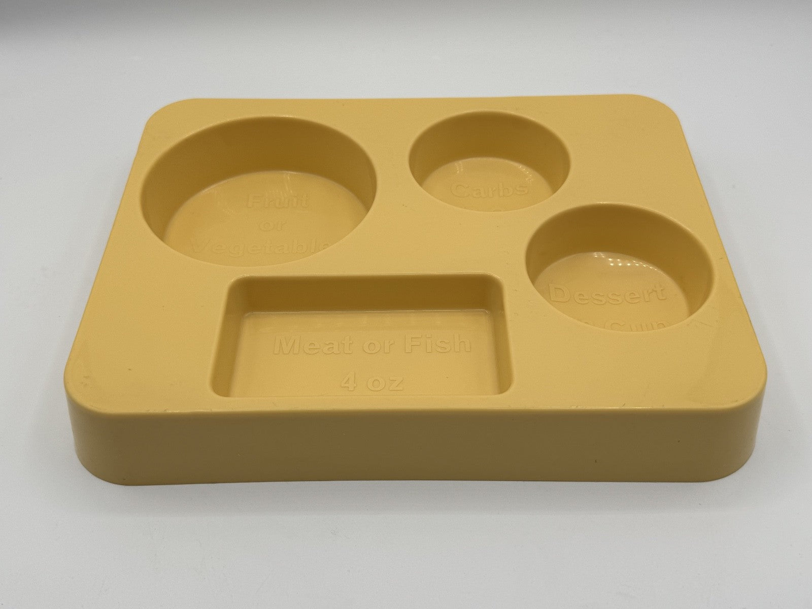 2 Perfect Portion Food Separation Plates Tray for Weight Loss Nutrition Vintage