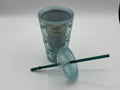 Starbucks 2022 Green Turquoise Iridescent Grande Tumbler w/ NEW Green Straw