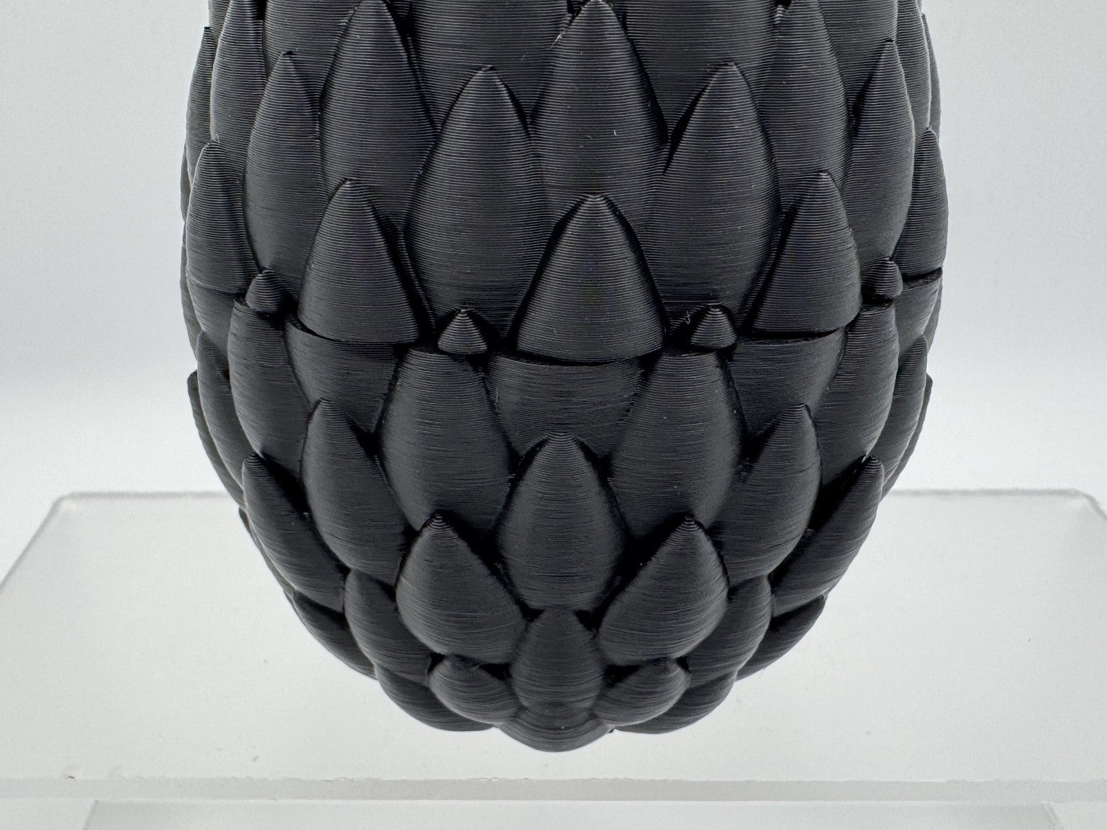 3D Printed Dragon Egg Large 6" Scale Texture Articulated Fly Dragon Inside Black