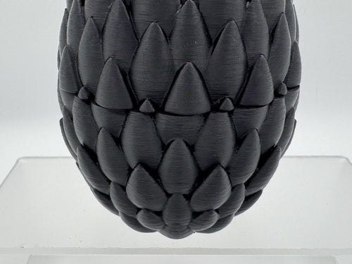 3D Printed Dragon Egg Large 6" Scale Texture Articulated Fly Dragon Inside Black