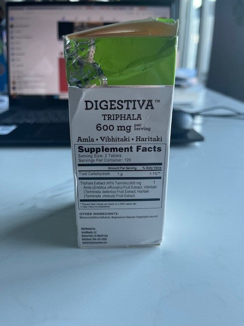 Guru Nanda Digestiva Triphala 240 Tabs 600mg Helps Digestive Antioxidants SEALED
