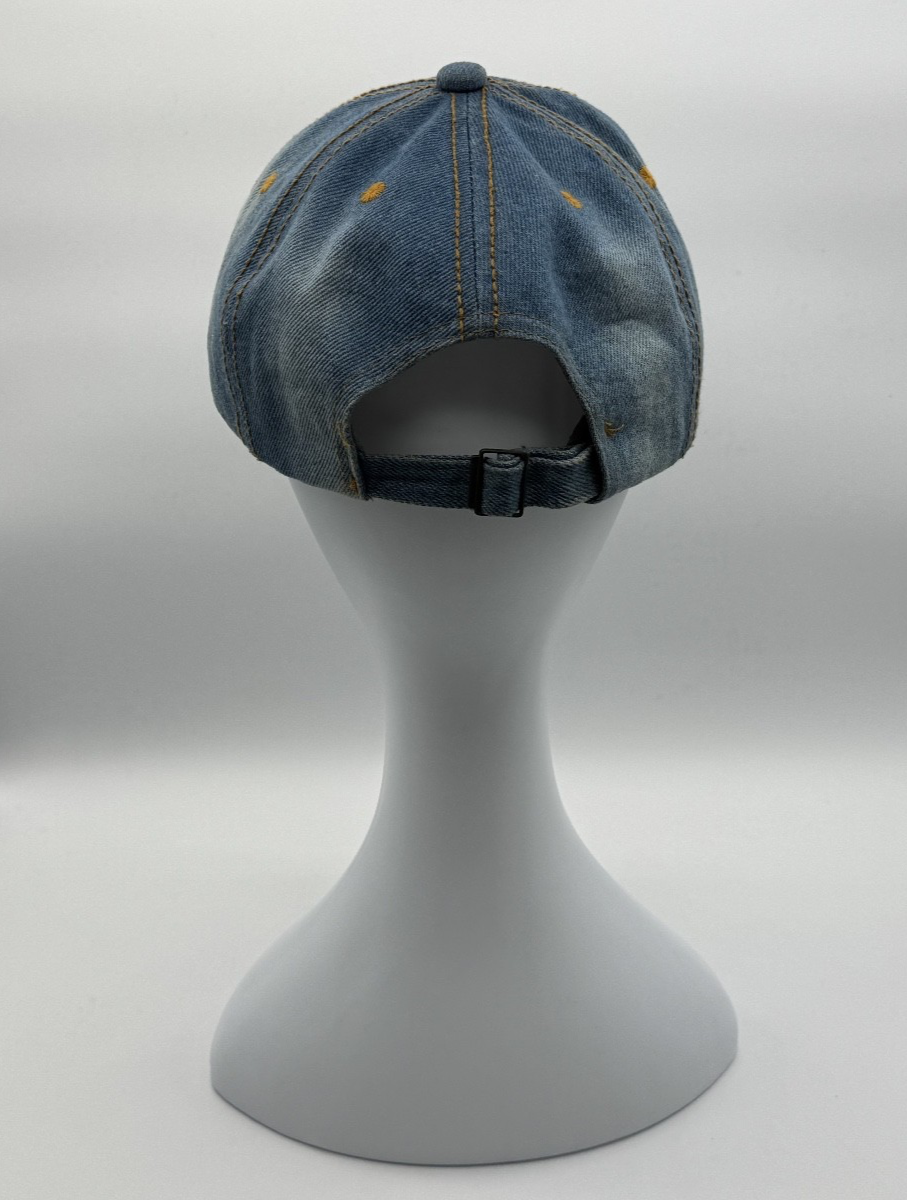 Bedazzled Denim Rhinestone, Size 4 Cap Adjustable Strap Hat 100% Cotton, Pre-own