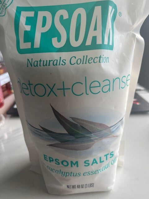 Epsoak Naturals Collection Epsom Salt 3 Lbs Detox + Cleanse Bath Salts, 9/28 New