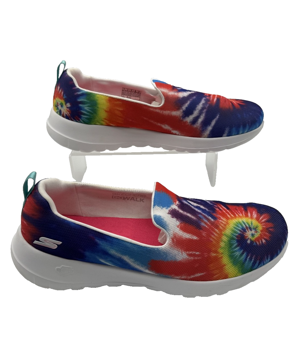 SKECHERS Women's Go Walk Joy Fun Energy Tie-Dye Multi Slip On Sneakers -Size 11
