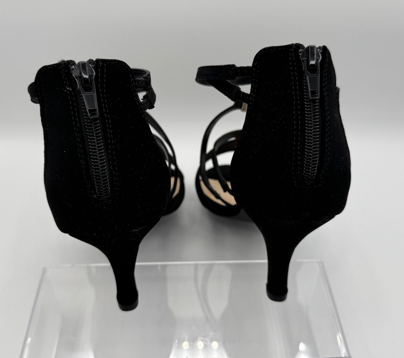 Bella Vita 11 Wide Width Black Strappy Heels Rhinestone Karlette Shoes. NIB