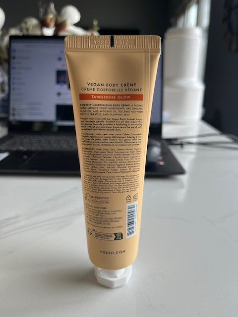 NEW SEALED VOESH NEW YORK VEGAN BODY CREME- TANGERINE GLOW, 3 oz -SEALED NEW