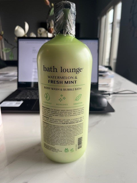 Bath Lounge Watermelon & Fresh Mint Body Wash Bubble Bath 32 fl oz - NEW SEALED