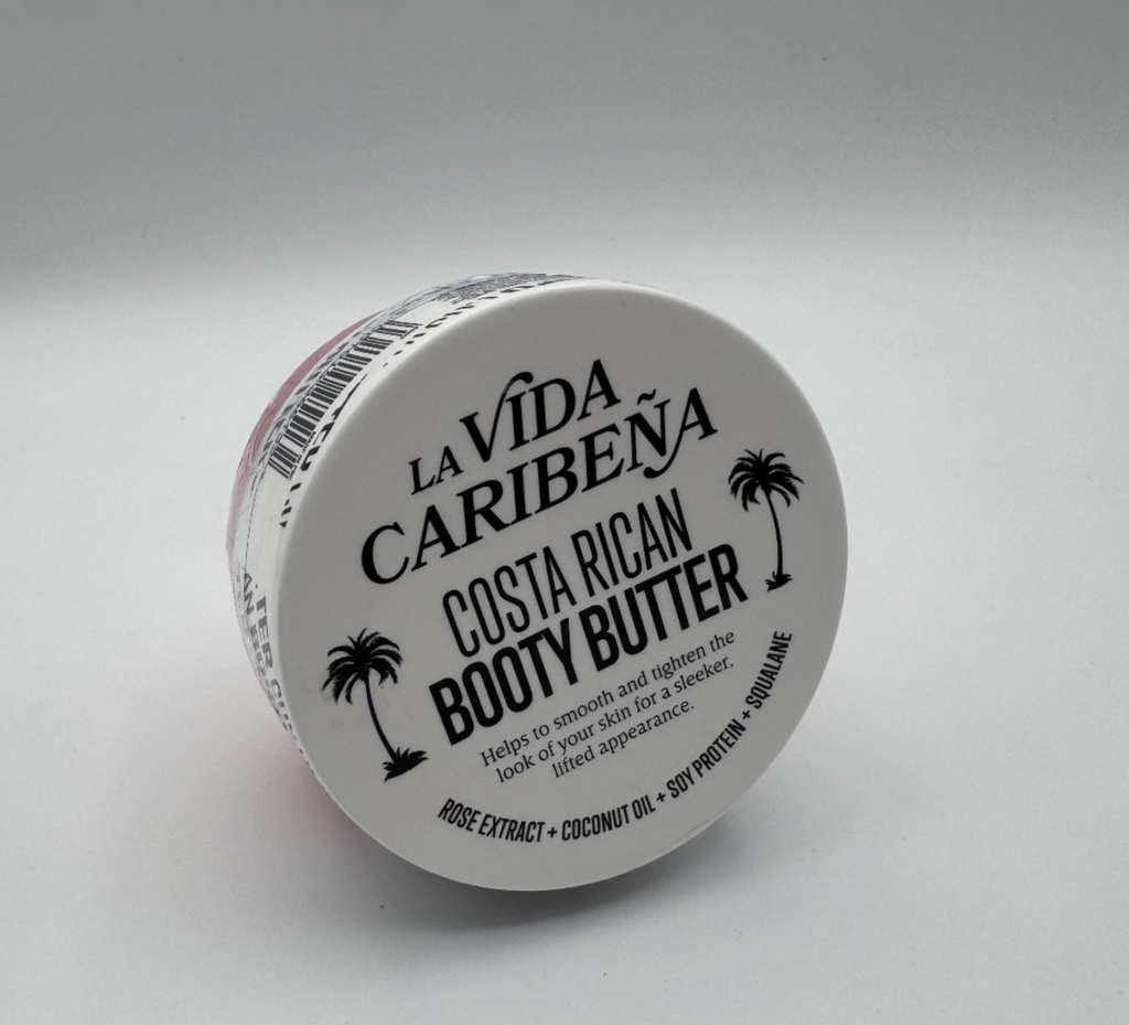 La Vida Caribena Costa Rican Booty Butter, Coconut Oil Rose Extract, New 6.76 oz