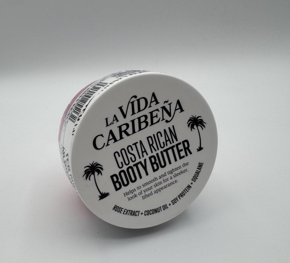 La Vida Caribena Costa Rican Booty Butter, Coconut Oil Rose Extract, New 6.76 oz
