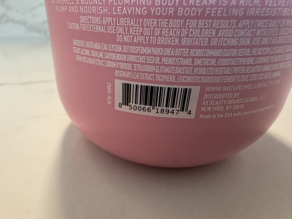 NatureWell Bouncy Plumping Body Cream 12oz Jar Helps PLUMP Skin Cacay Oil SEALED