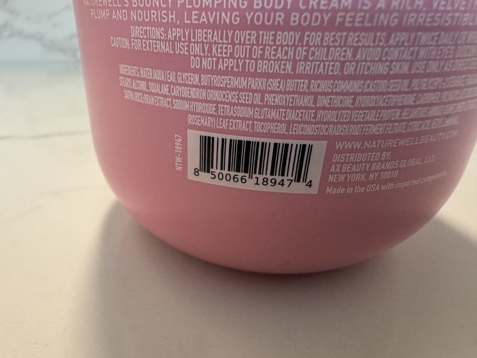 NatureWell Bouncy Plumping Body Cream 12oz Jar Helps PLUMP Skin Cacay Oil SEALED