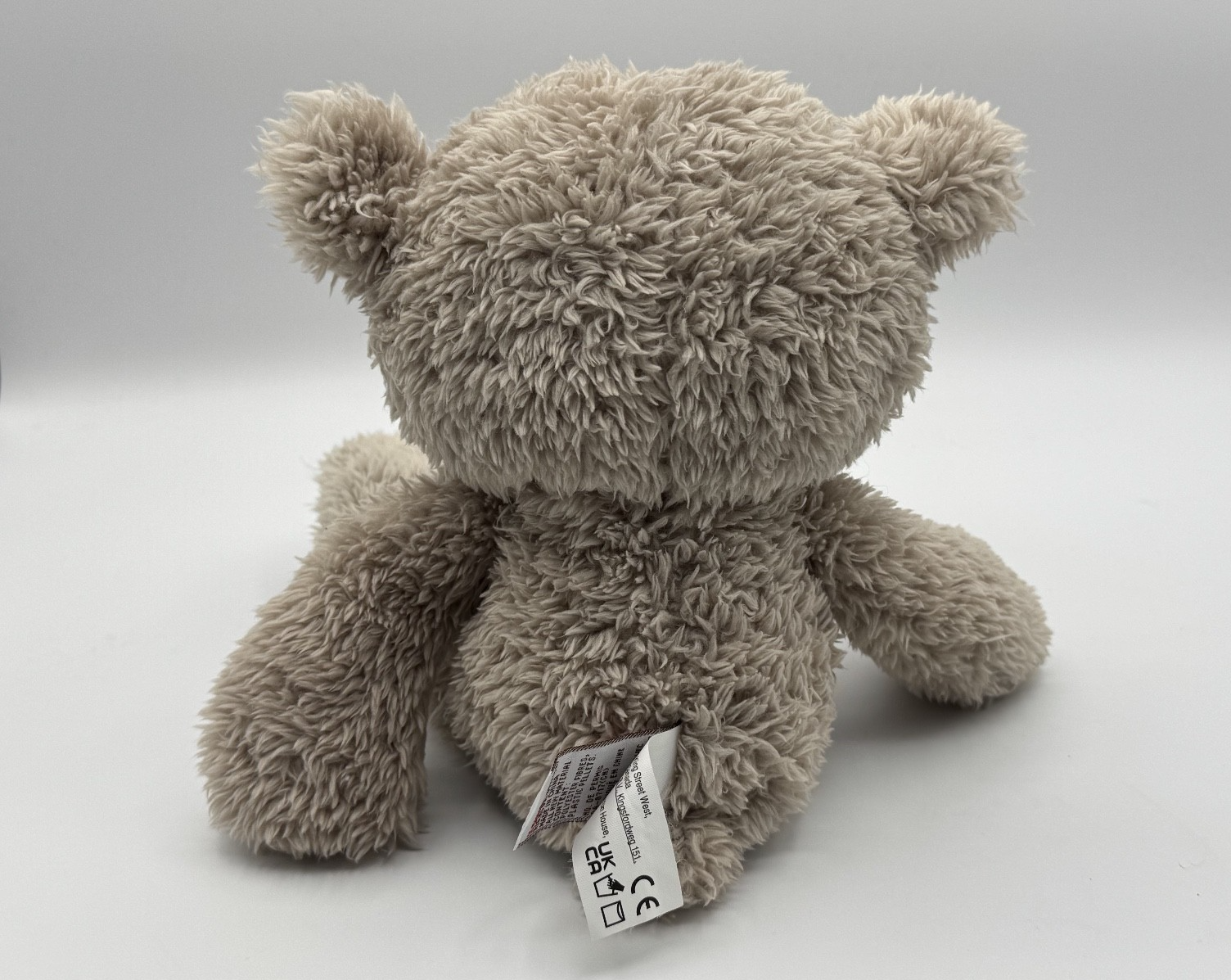 GUND Fuzzy Light Grey Teddy Bear Cute Adorable Soft Plush Toy Kids Gift, Pre-own