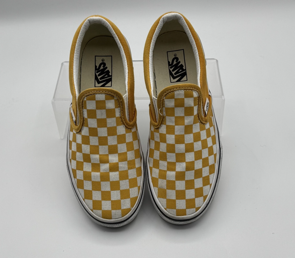 Vans Slip-On Kids Size 3 Checkerboard Yellow, Pre-owned, Excellent