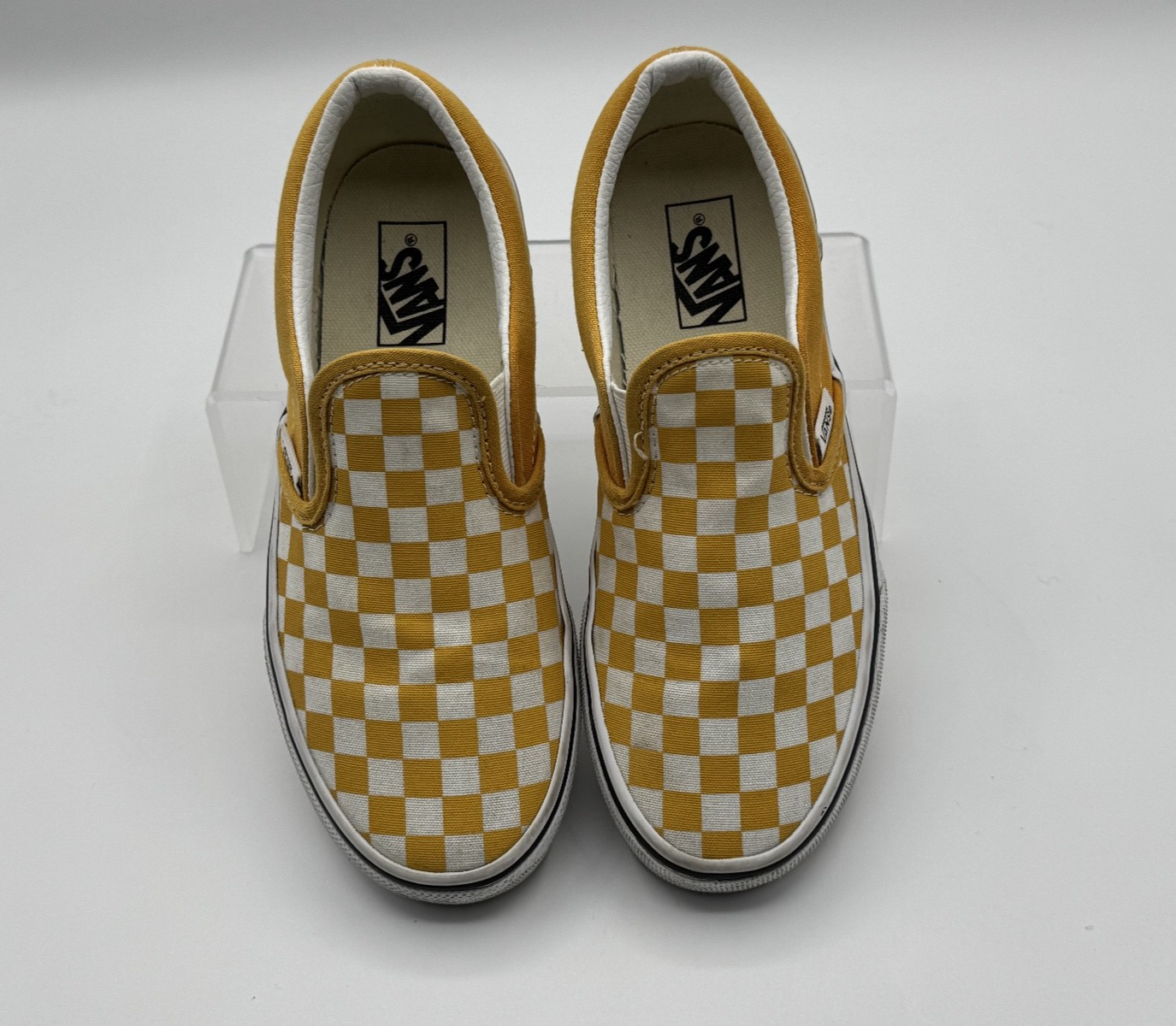 Vans Slip-On Kids Size 3 Checkerboard Yellow, Pre-owned, Excellent