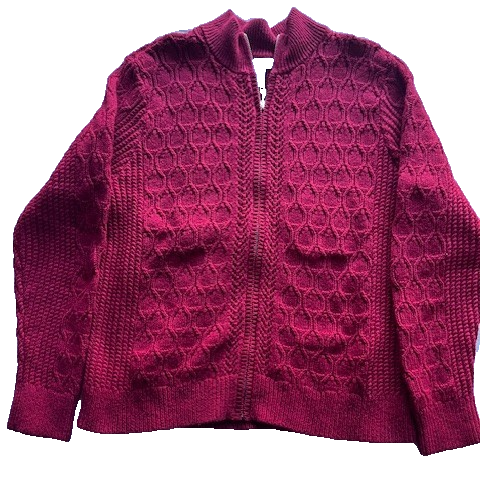 Charter Club Size L Front Zip up Cable Knit Sweater Pre-owned, Excellent Conditi