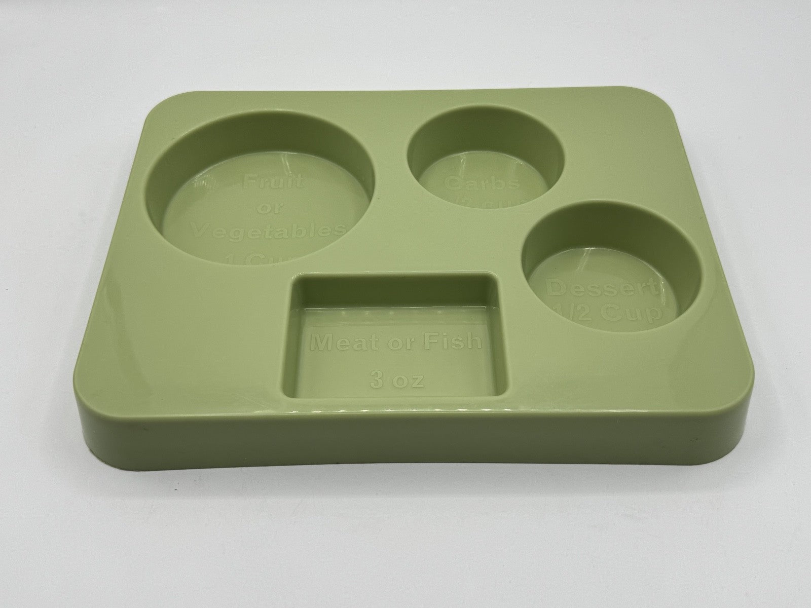 2 Perfect Portion Food Separation Plates Tray for Weight Loss Nutrition Vintage