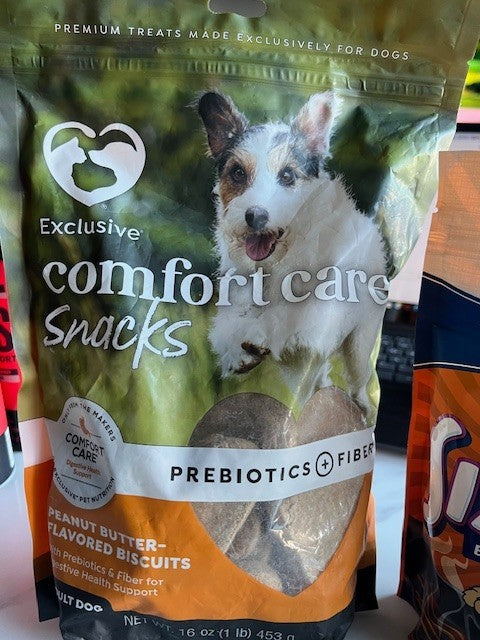 Exclusive Comfort Care Dog Snacks Biscuits Prebiotics + Fiber &Sizzlers Original
