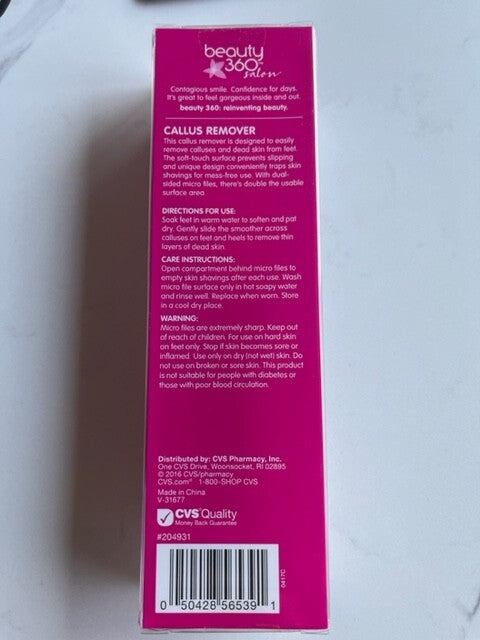 New Beauty 360 Salon CALLUS REMOVER Stainless Steel Pedicure Foot Tool Exfoliate