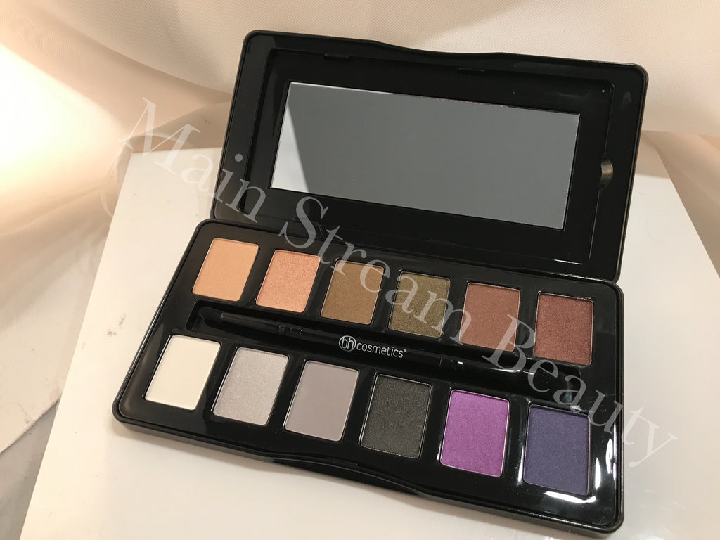 BH Cosmetics Nude Rose Night Fall 12 Color Eyeshadow Palette+Brush+Beauty Sponge