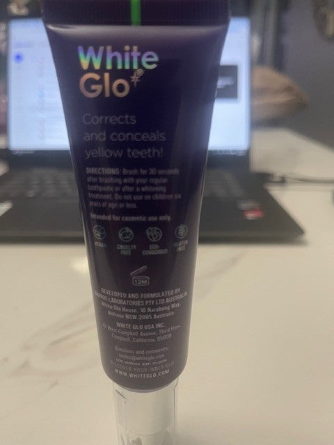 White Glo Purple Tooth Toner Whitening Serum Instant Yellow Teeth Corrector