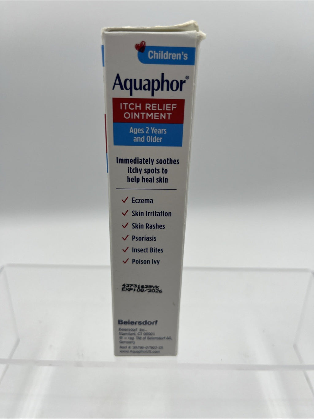 Aquaphor Children's Anti- Itch Relief Ointment 1 oz 1% Hydrocortisone 8/26 NIB