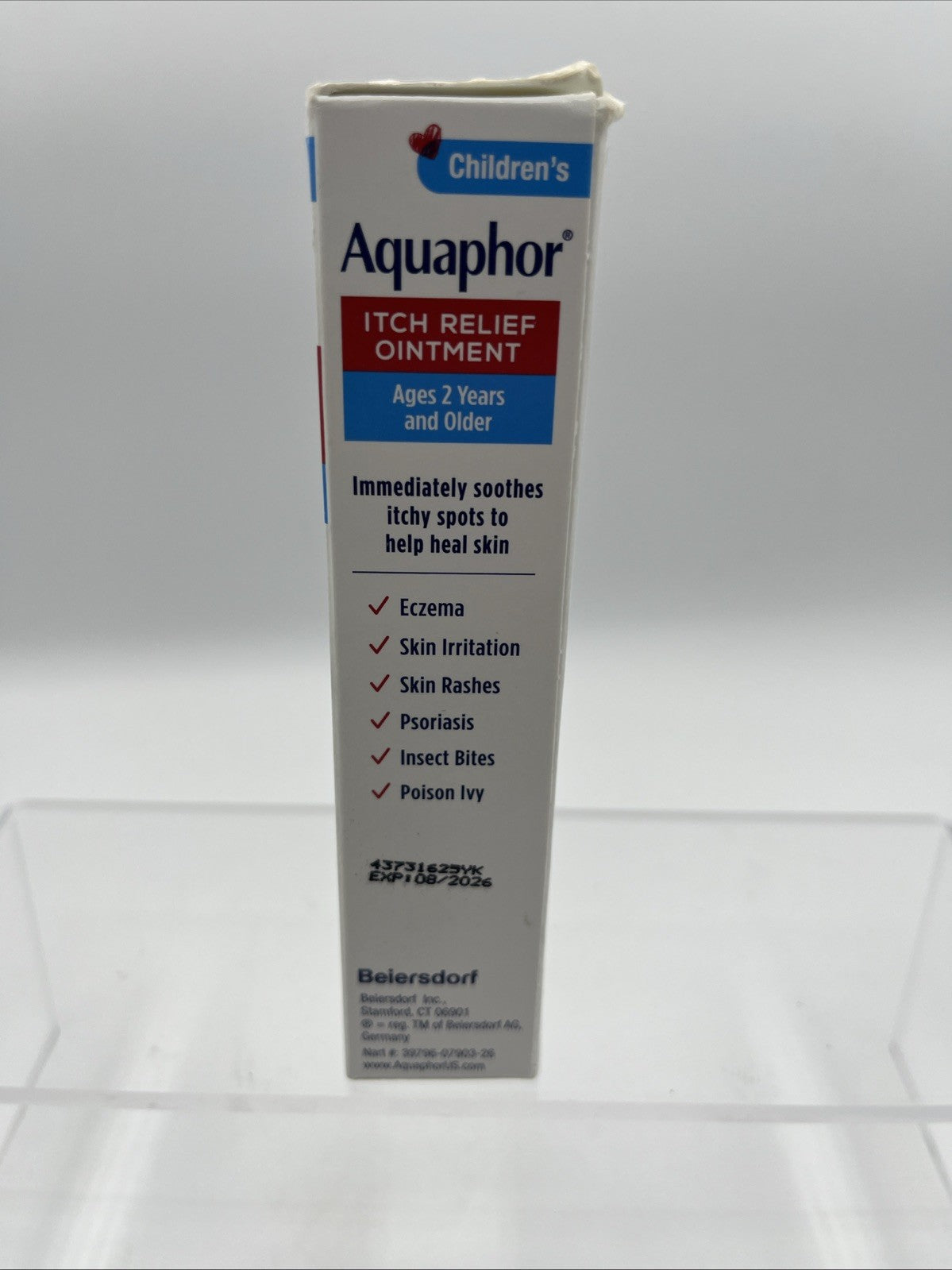 Aquaphor Children's Anti- Itch Relief Ointment 1 oz 1% Hydrocortisone 8/26 NIB
