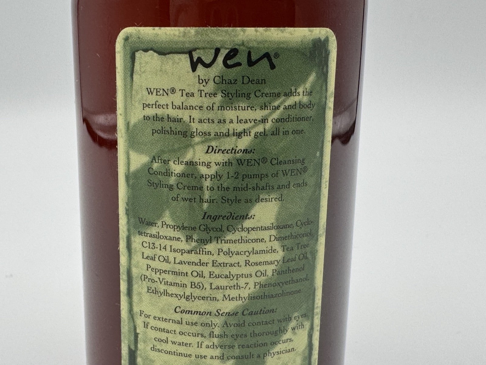 Wen By Chaz Dean Tea Tree Styling Hair Creme Cream 6 oz With Pump, NEW