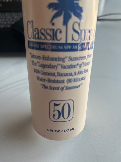 Vacation Classic Broad Spectrum Sunscreen Spray  SPF 50  6 oz  Water Res. 05/26