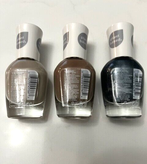 3-Sally Hansen Nail Polish Good Kind Pure VEGAN Mother Earth Raw Cocoa Lava Rock