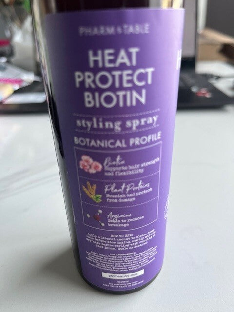 Heat Protect Biotin Styling Spray W/Plant Protein 8oz Shield Hair Thermal Damage