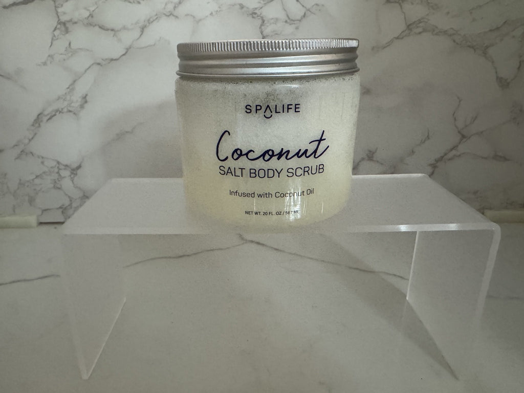 Spa Life Coconut Salt Body Scrub Infused with Coconut Oil 20 oz, Soft Skin New