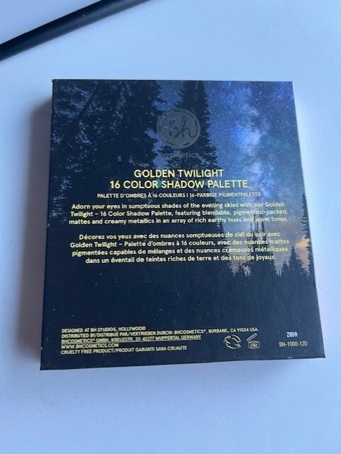 BH Cosmetics Golden Twilight 16 Color Eyeshadow Palette Makeup w/Brush, Read