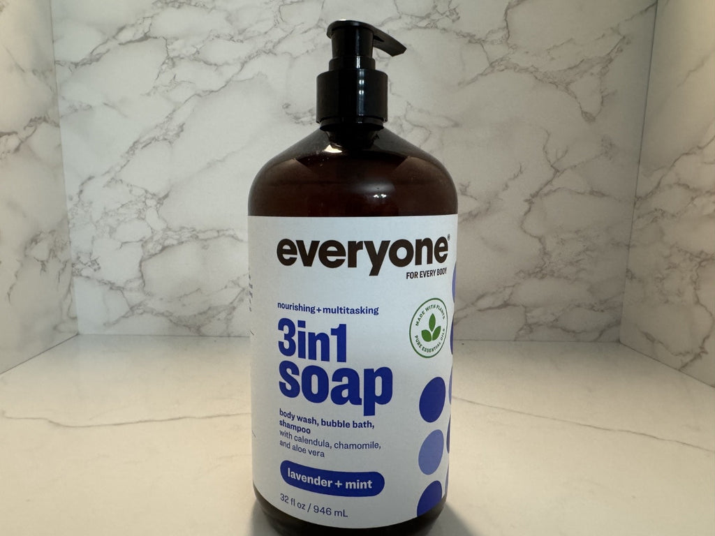 Everyone 3 In 1 Body Wash, Bubble Bath Soap & Shampoo Lavender & Mint 32 Oz NEW