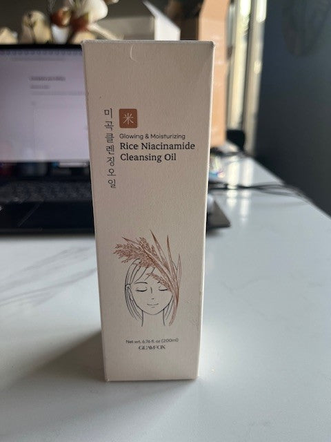 GLAMFOX Rice Niacinamide Cleansing Oil 6.76 oz Glow Moisturizing NIB EXP 04/27
