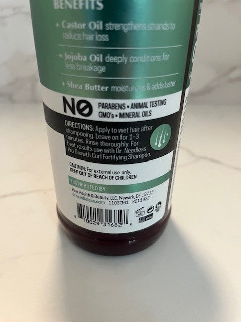 Dr. Needleless PRO STRENGTH Pro Growth Curl Fortifying Conditioner Castor/Jojoba